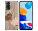 Funda Silicona para Xiaomi Redmi Note 11 / 11s diseño Corazones Madera Dibujos