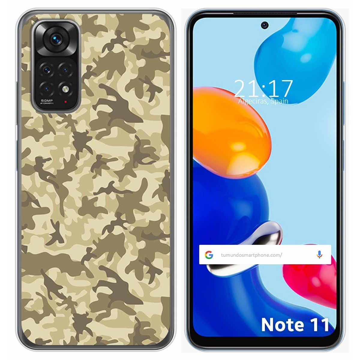 Funda Silicona para Xiaomi Redmi Note 11 / 11s diseño Sand Camuflaje Dibujos