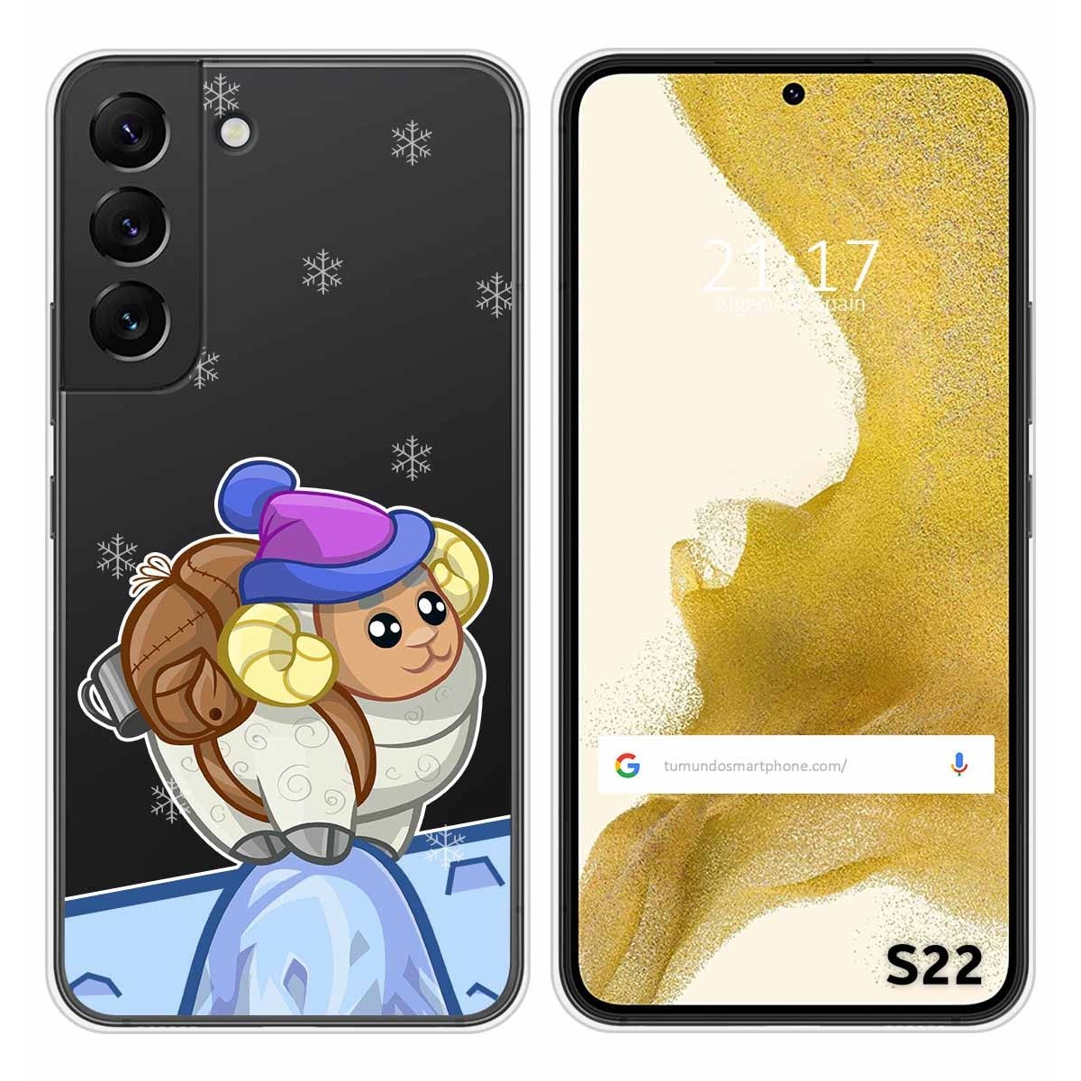 Funda Silicona Transparente para Samsung Galaxy S22 5G diseño Cabra Dibujos