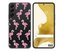 Funda Silicona Transparente para Samsung Galaxy S22 5G diseño Flamenco Dibujos