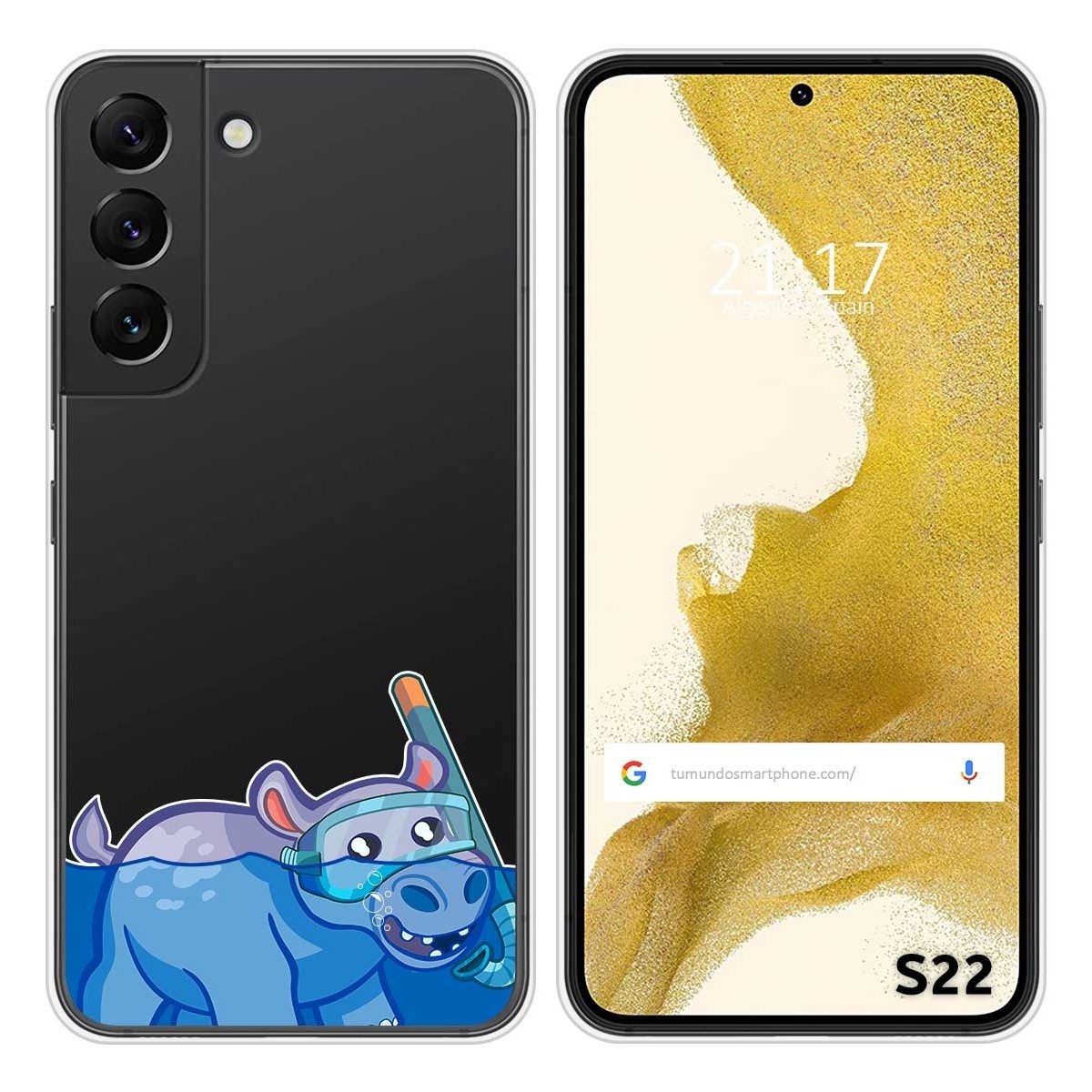 Funda Silicona Transparente para Samsung Galaxy S22 5G diseño Hipo Dibujos