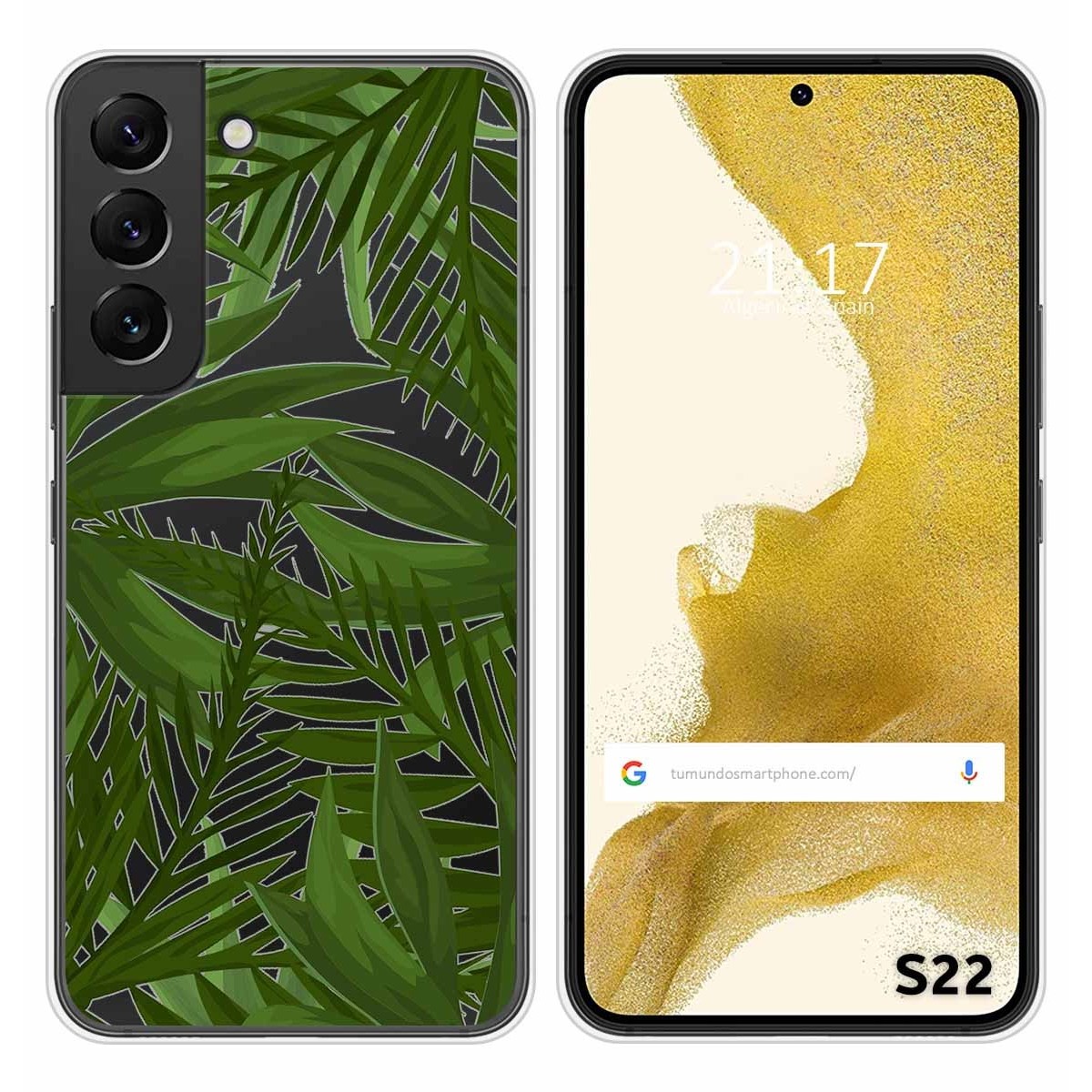 Funda Silicona Transparente para Samsung Galaxy S22 5G diseño Jungla Dibujos