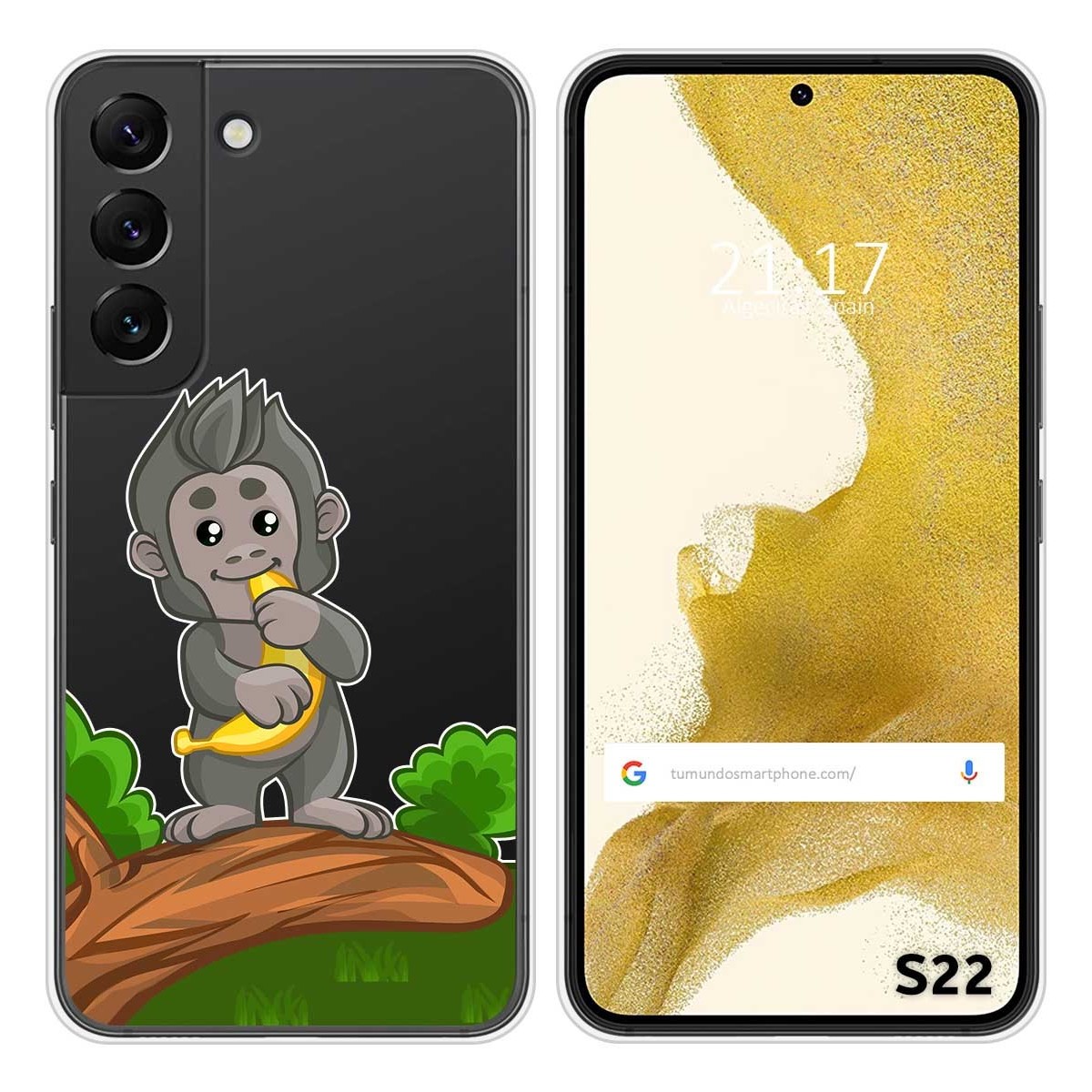 Funda Silicona Transparente para Samsung Galaxy S22 5G diseño Mono Dibujos