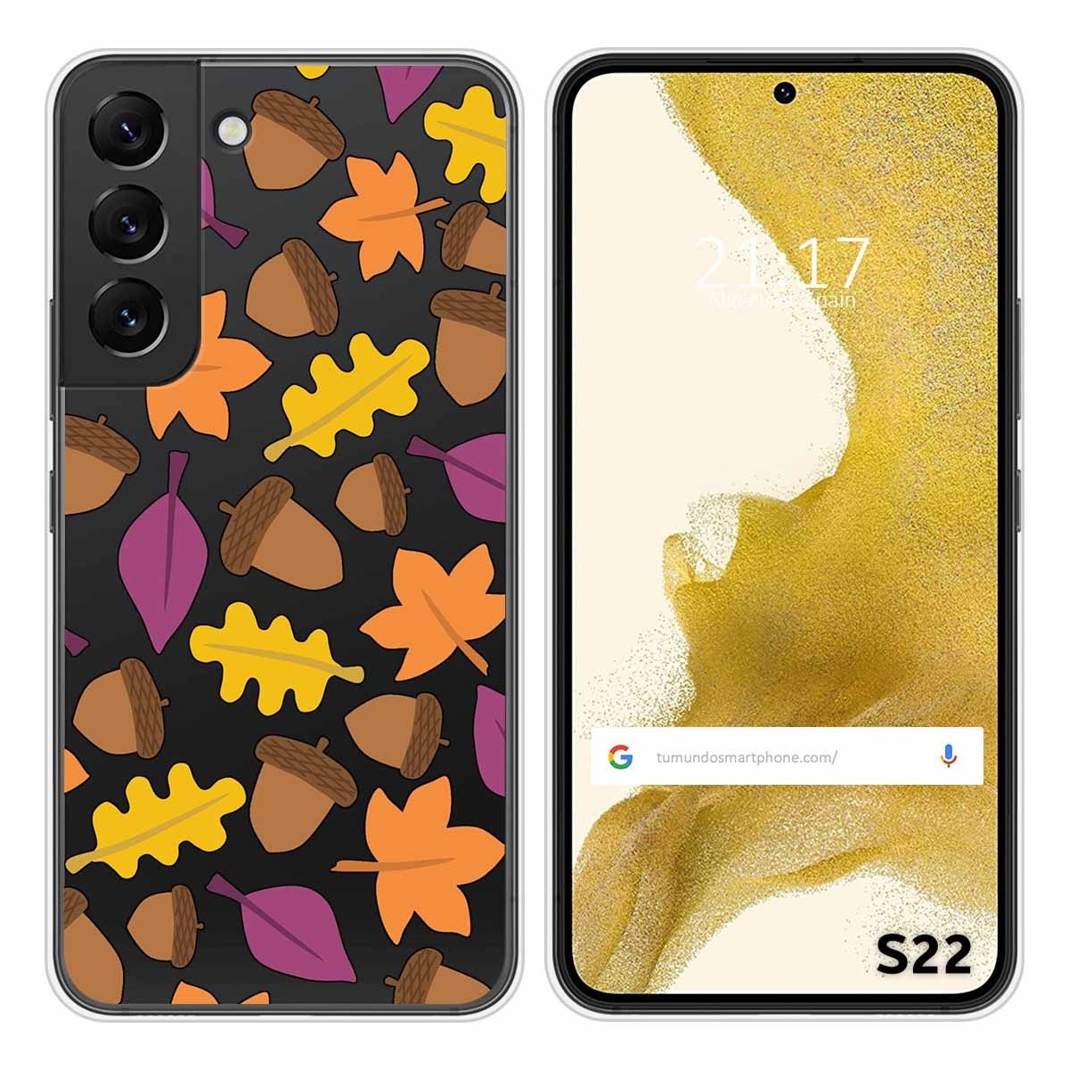 Funda Silicona Transparente para Samsung Galaxy S22 5G diseño Otoño Dibujos