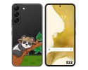 Funda Silicona Transparente para Samsung Galaxy S22 5G diseño Panda Dibujos