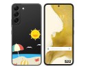 Funda Silicona Transparente para Samsung Galaxy S22 5G diseño Playa Dibujos