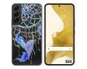 Funda Silicona Transparente para Samsung Galaxy S22 5G diseño Plumas Dibujos