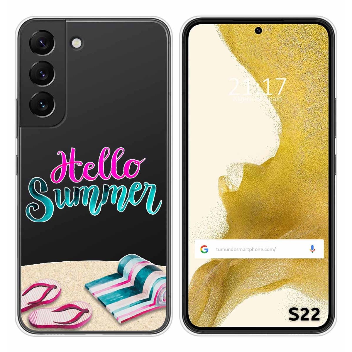 Funda Silicona Transparente para Samsung Galaxy S22 5G diseño Summer Dibujos