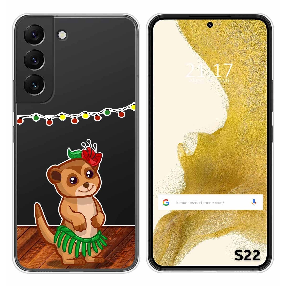 Funda Silicona Transparente para Samsung Galaxy S22 5G diseño Suricata Dibujos