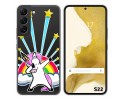 Funda Silicona Transparente para Samsung Galaxy S22 5G diseño Unicornio Dibujos