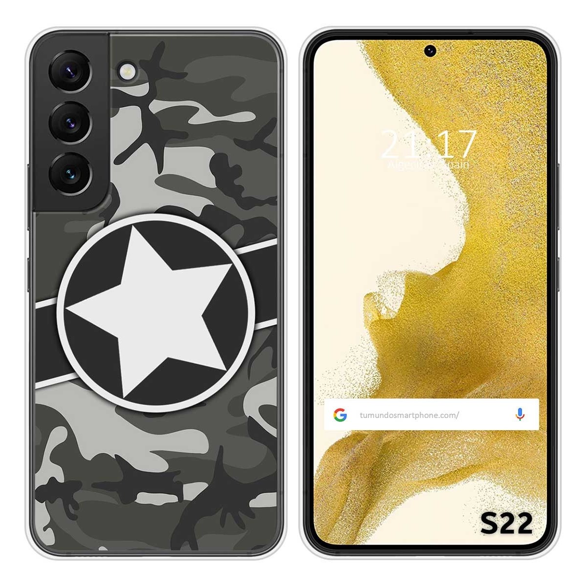 Funda Silicona para Samsung Galaxy S22 5G diseño Camuflaje 02 Dibujos