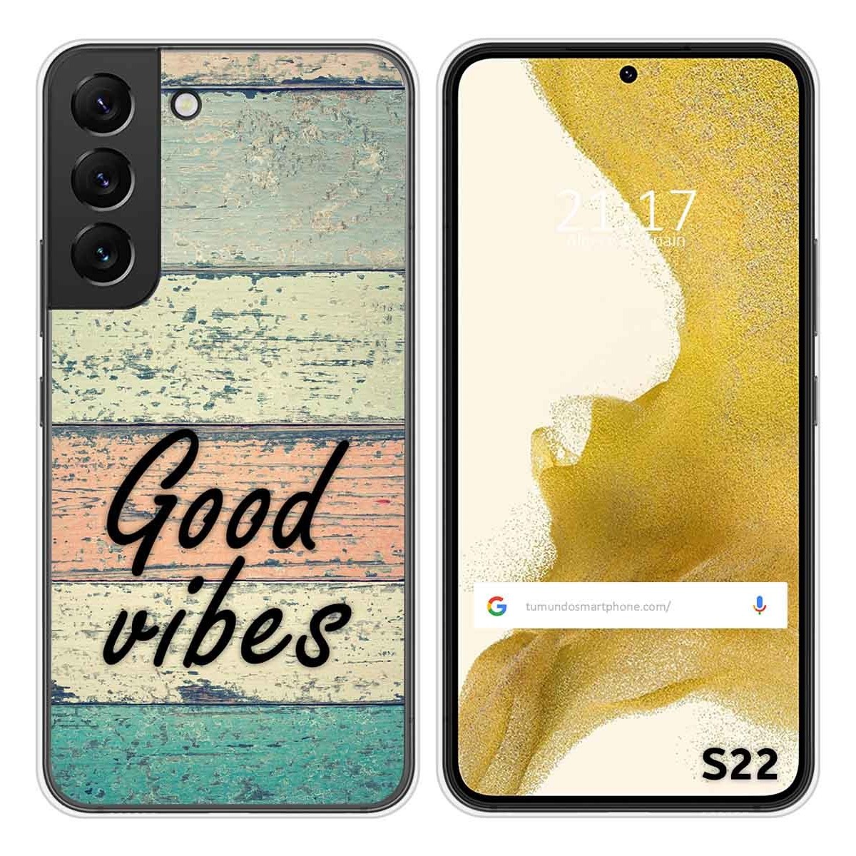 Funda Silicona para Samsung Galaxy S22 5G diseño Madera 01 Dibujos