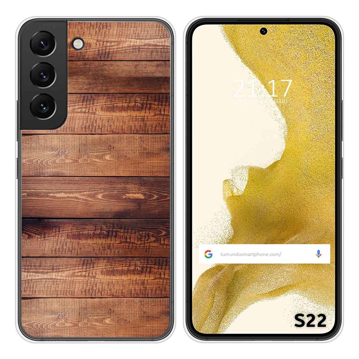 Funda Silicona para Samsung Galaxy S22 5G diseño Madera 02 Dibujos