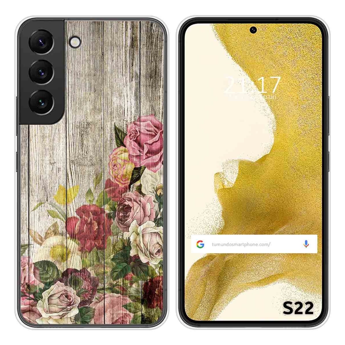 Funda Silicona para Samsung Galaxy S22 5G diseño Madera 08 Dibujos