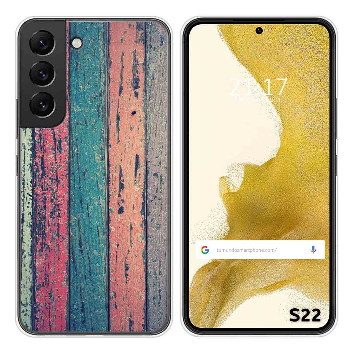 Funda Silicona para Samsung Galaxy S22 5G diseño Madera 10 Dibujos