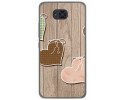 Funda Gel Tpu para Bq Aquaris U2 / U2 Lite Diseño Corazones Madera Dibujos