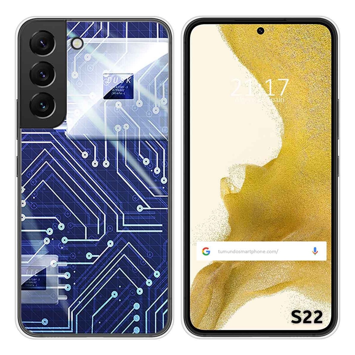 Funda Silicona para Samsung Galaxy S22 5G diseño Circuito Dibujos