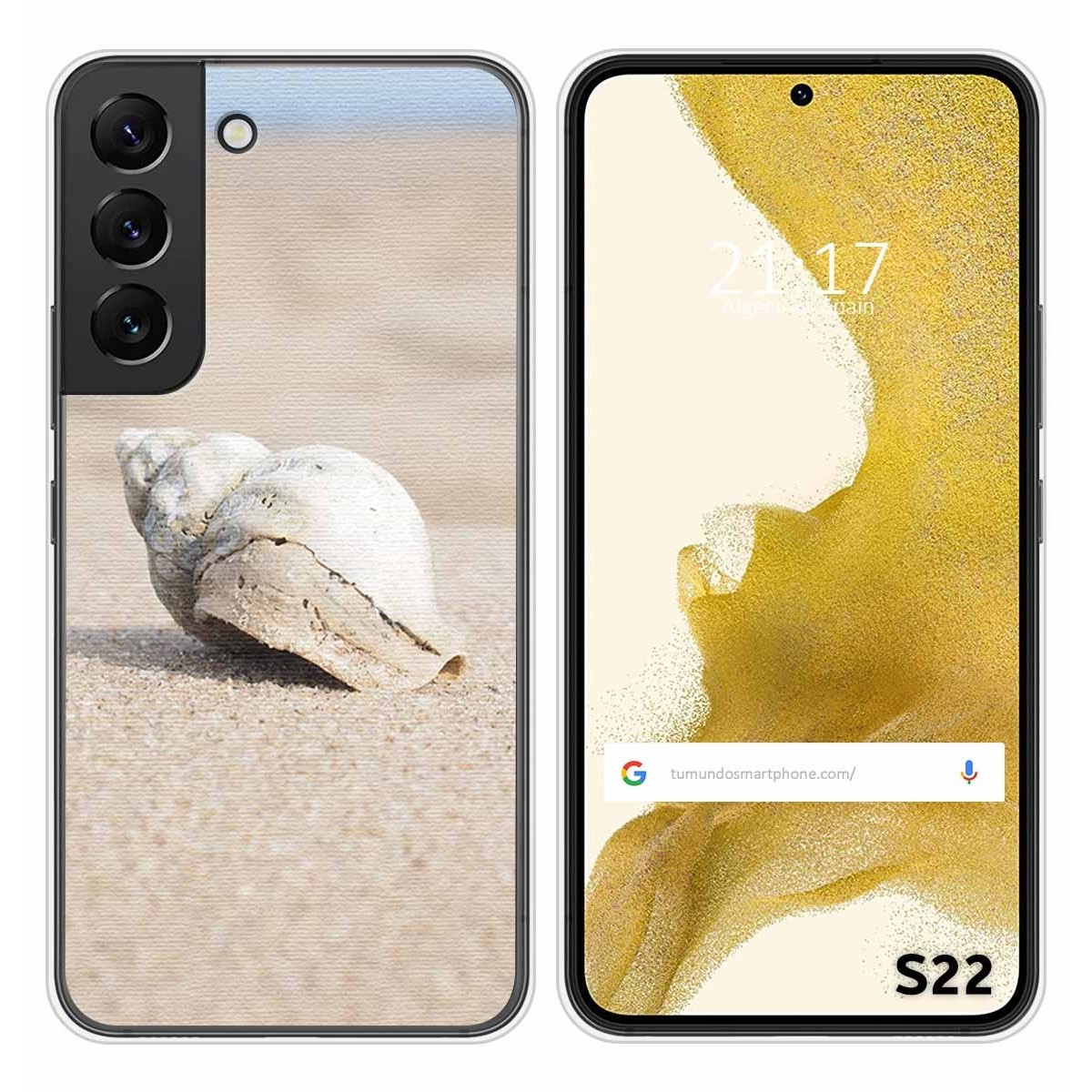 Funda Silicona para Samsung Galaxy S22 5G diseño Concha Dibujos