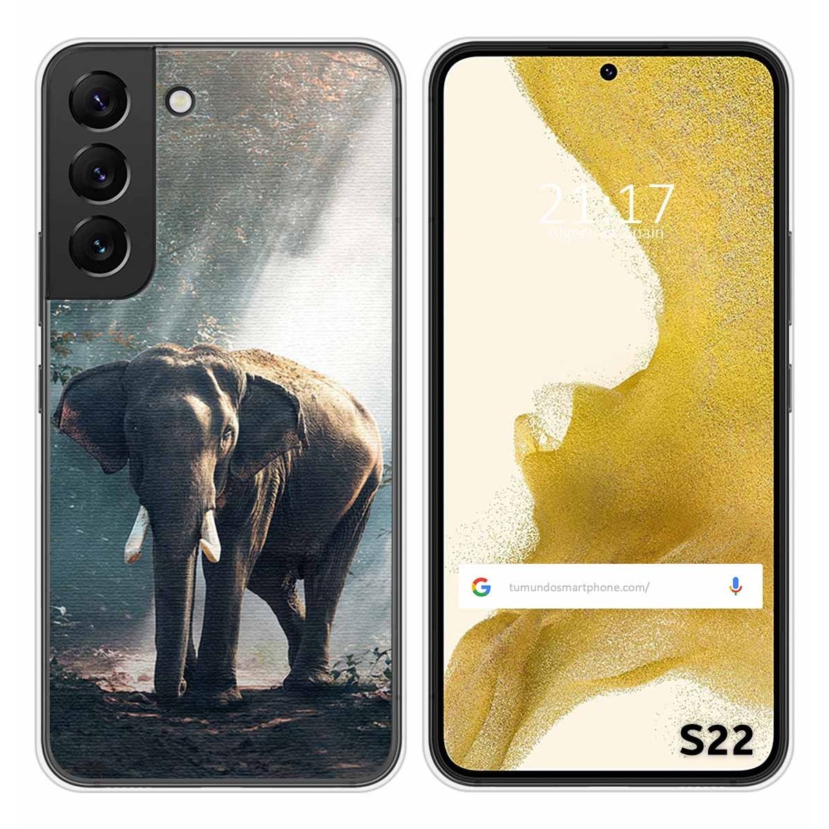 Funda Silicona para Samsung Galaxy S22 5G diseño Elefante Dibujos