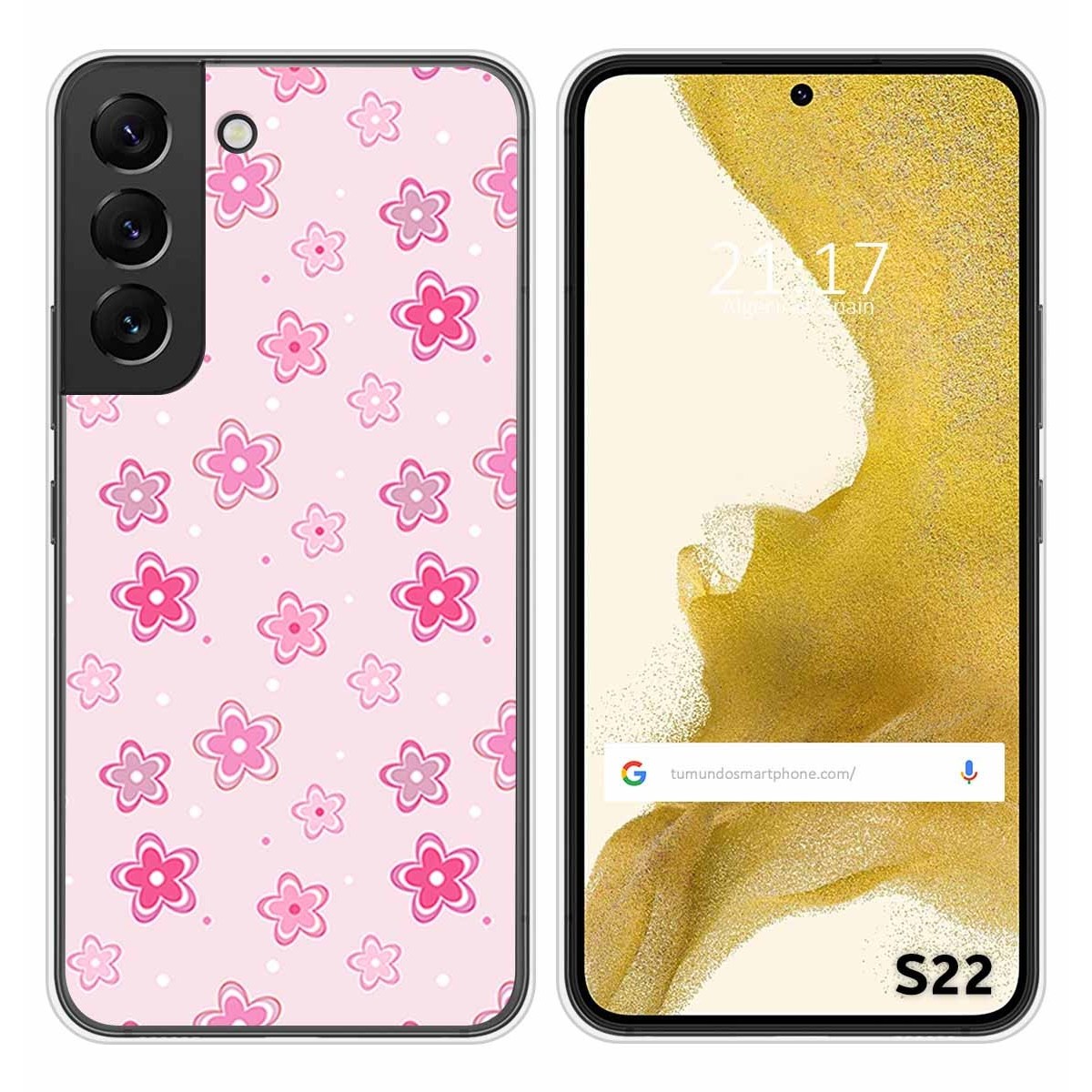 Funda Silicona para Samsung Galaxy S22 5G diseño Flores Dibujos