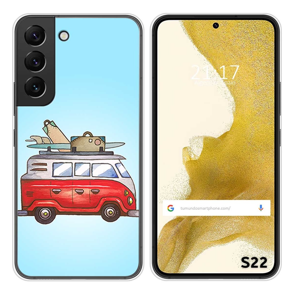 Funda Silicona para Samsung Galaxy S22 5G diseño Furgoneta Dibujos