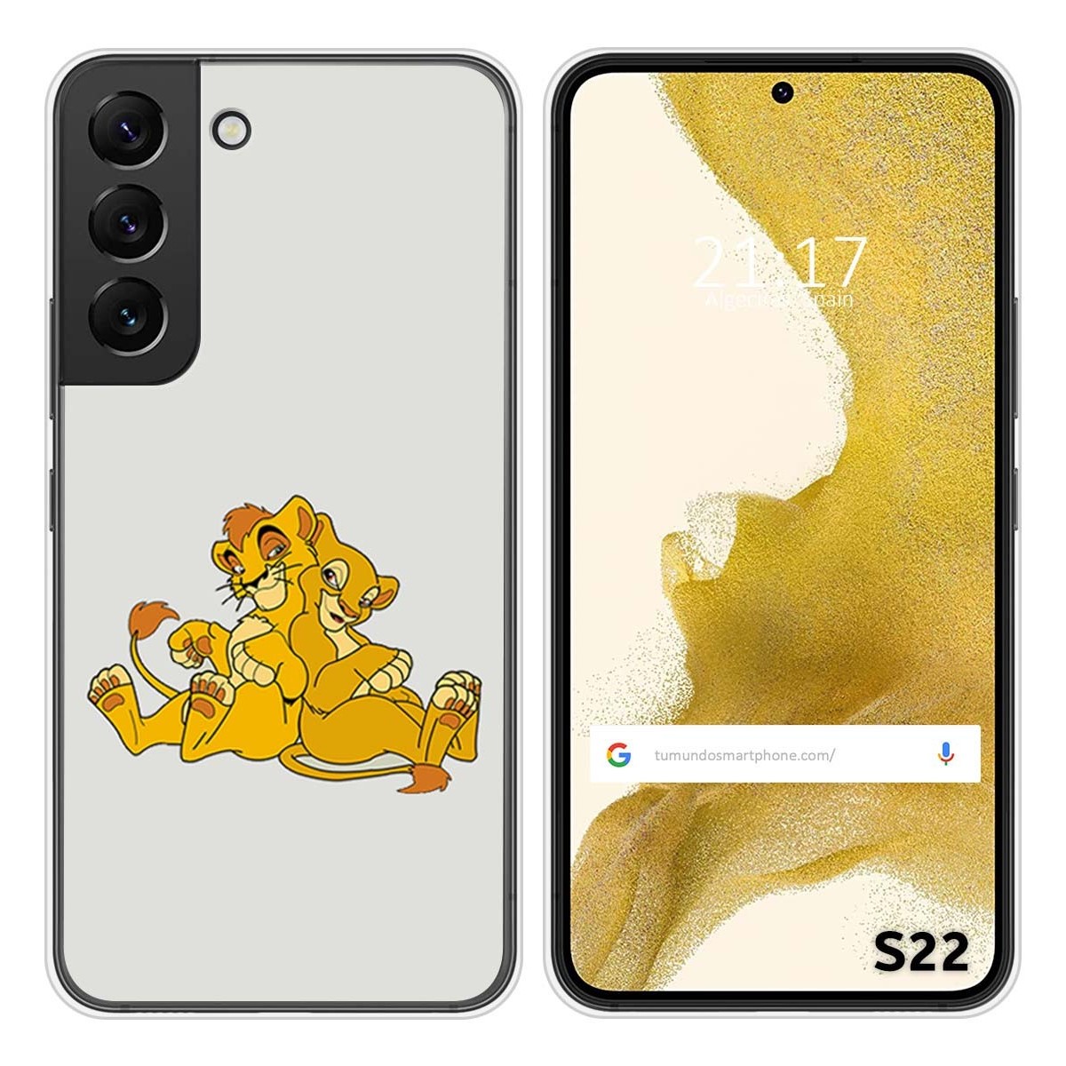 Funda Silicona para Samsung Galaxy S22 5G diseño Leones Dibujos