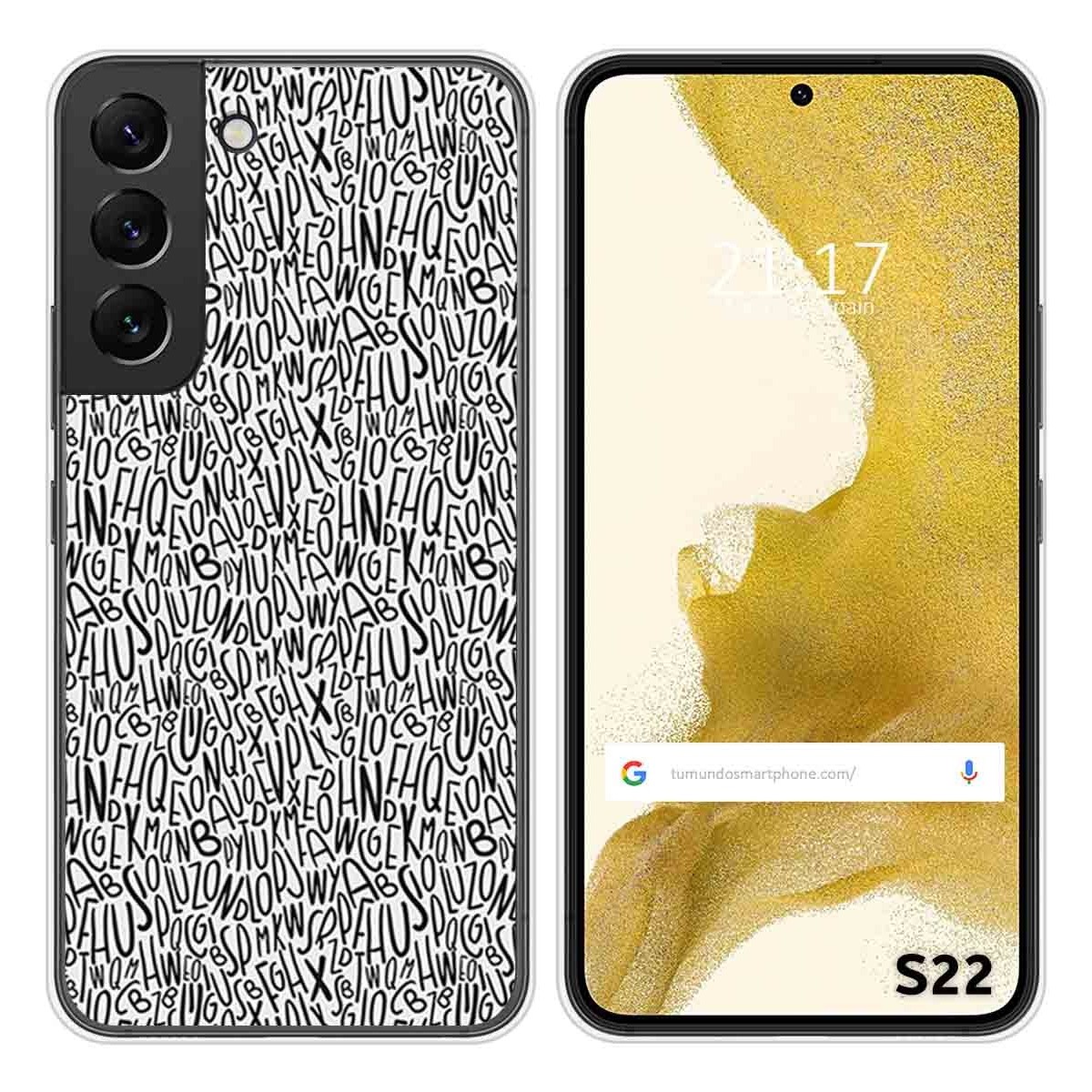 Funda Silicona para Samsung Galaxy S22 5G diseño Letras Dibujos
