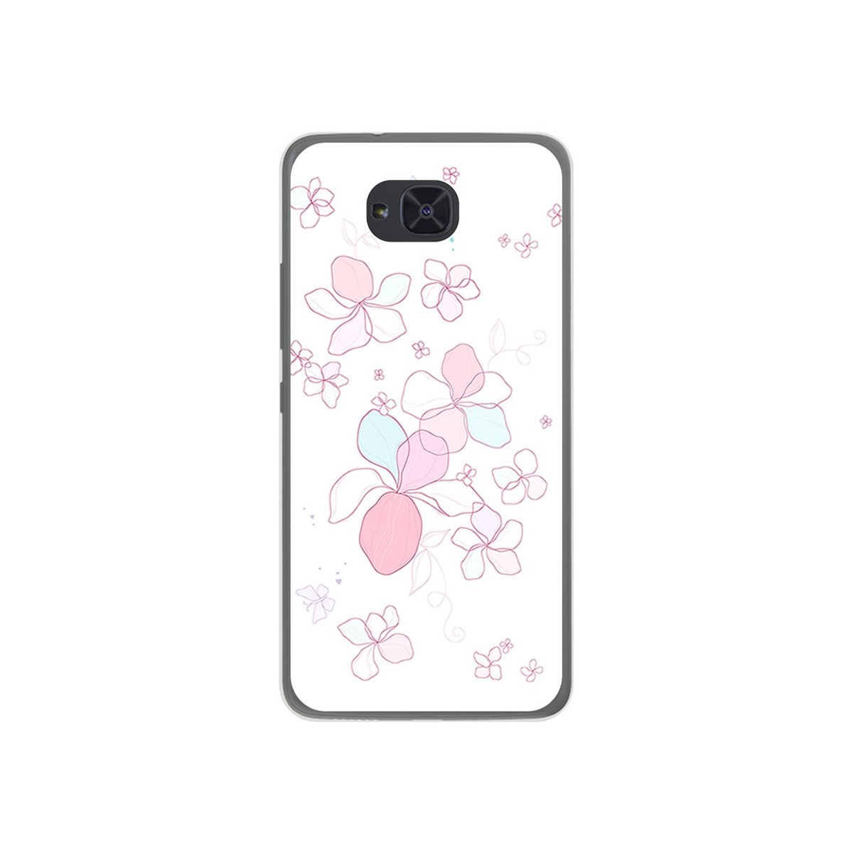 Funda Gel Tpu para Bq Aquaris U2 / U2 Lite Diseño Flores Minimal Dibujos