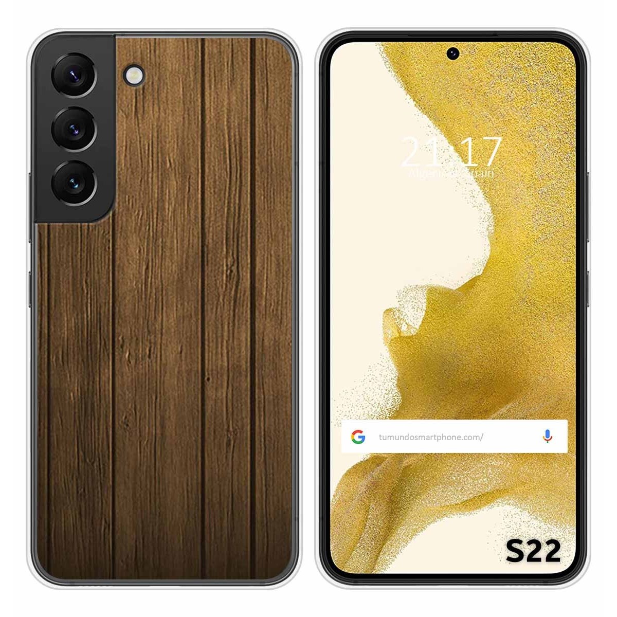Funda Silicona para Samsung Galaxy S22 5G diseño Madera Dibujos