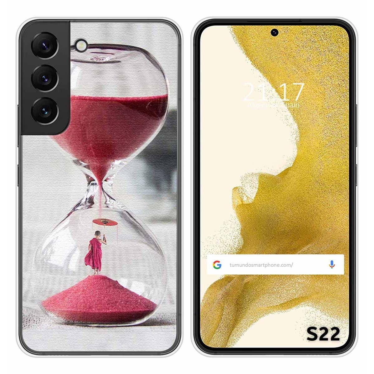 Funda Silicona para Samsung Galaxy S22 5G diseño Reloj Dibujos