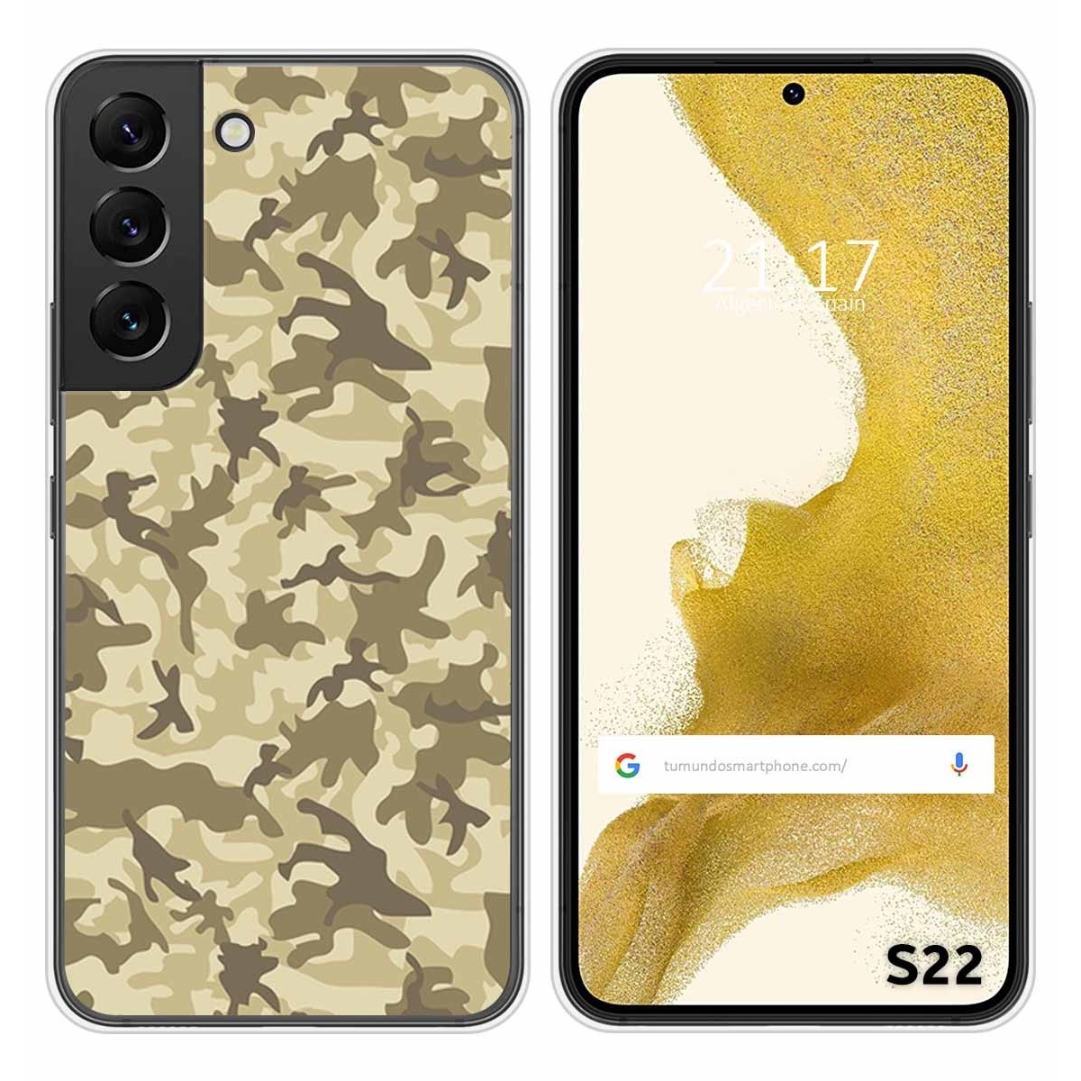 Funda Silicona para Samsung Galaxy S22 5G diseño Sand Camuflaje Dibujos