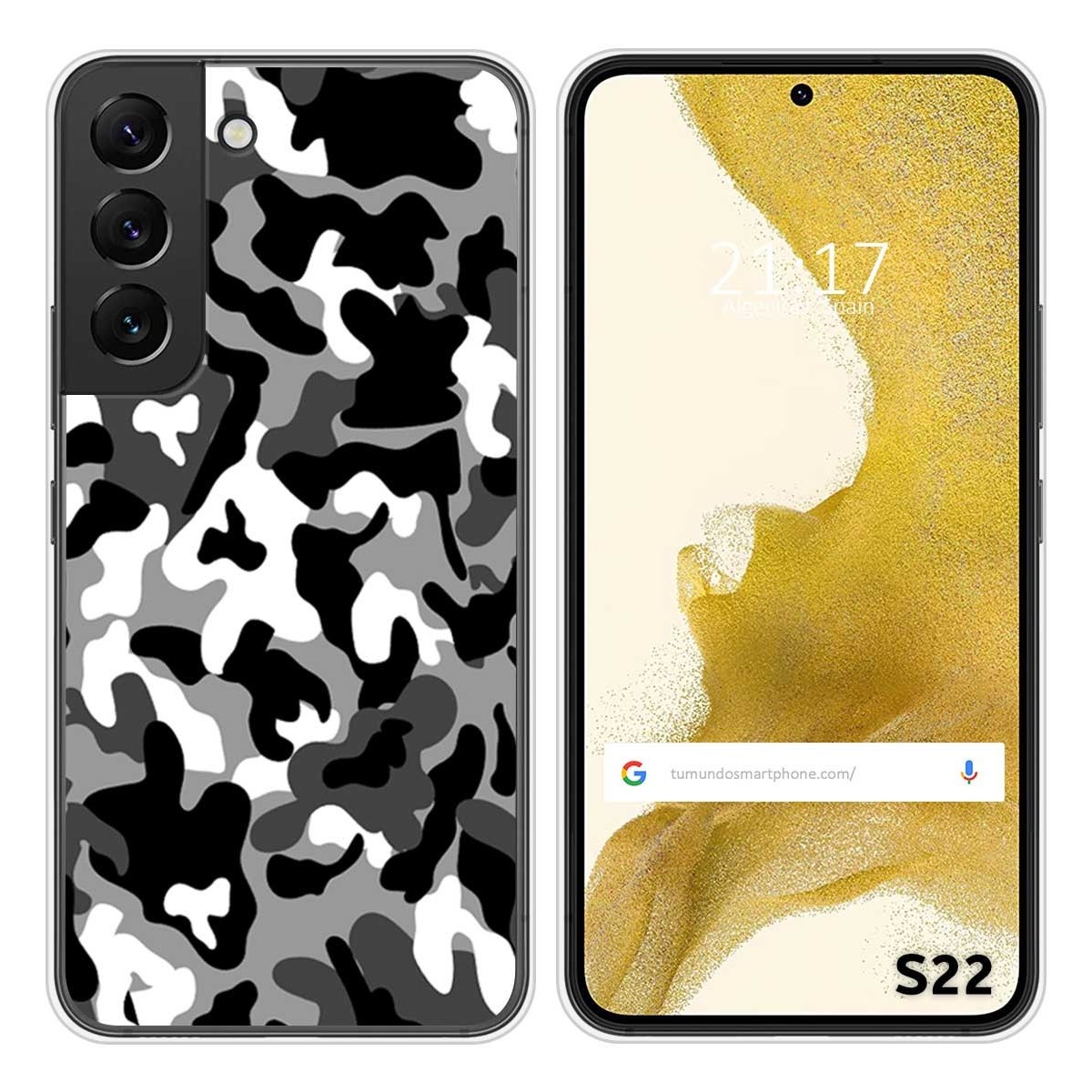 Funda Silicona para Samsung Galaxy S22 5G diseño Snow Camuflaje Dibujos