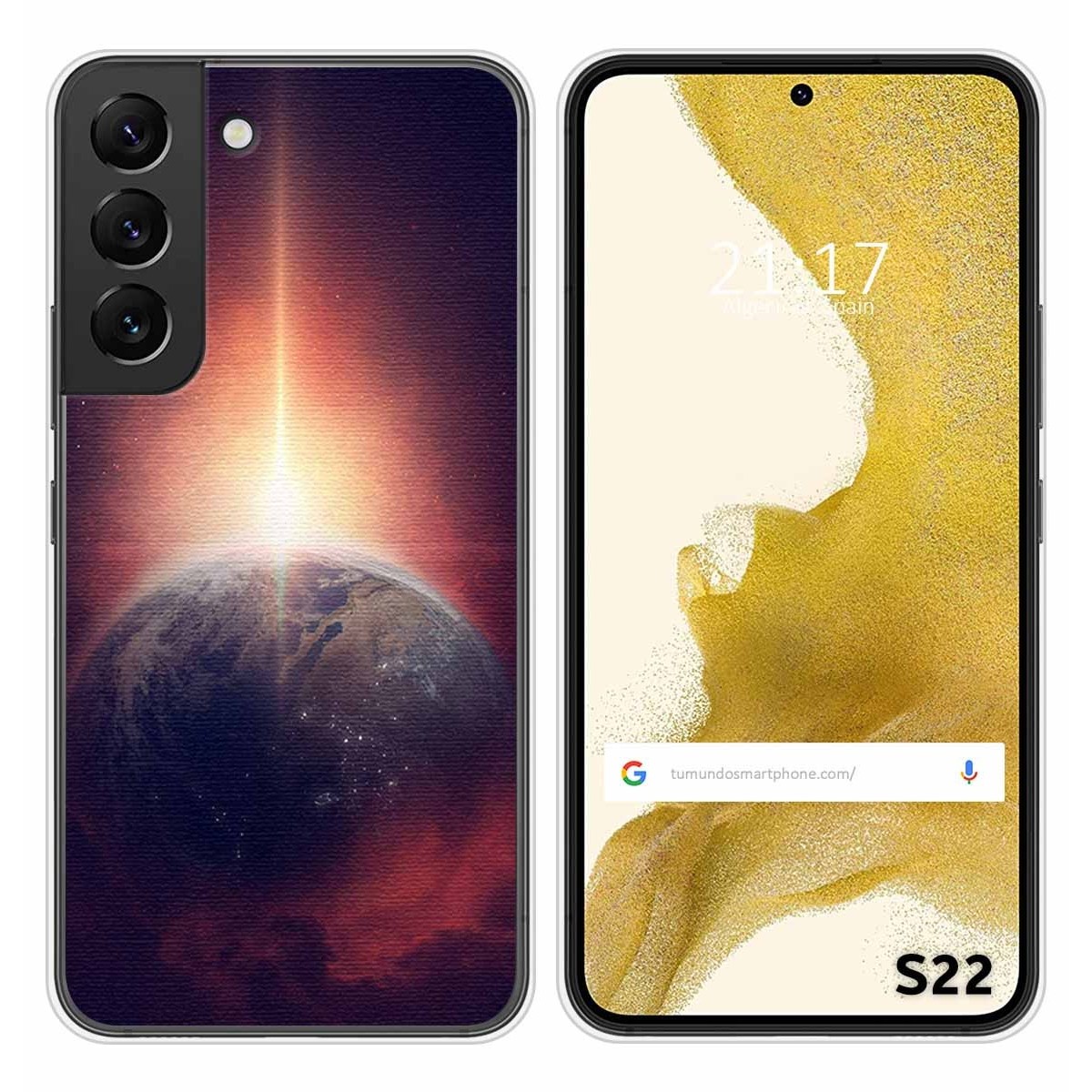 Funda Silicona para Samsung Galaxy S22 5G diseño Tierra Dibujos