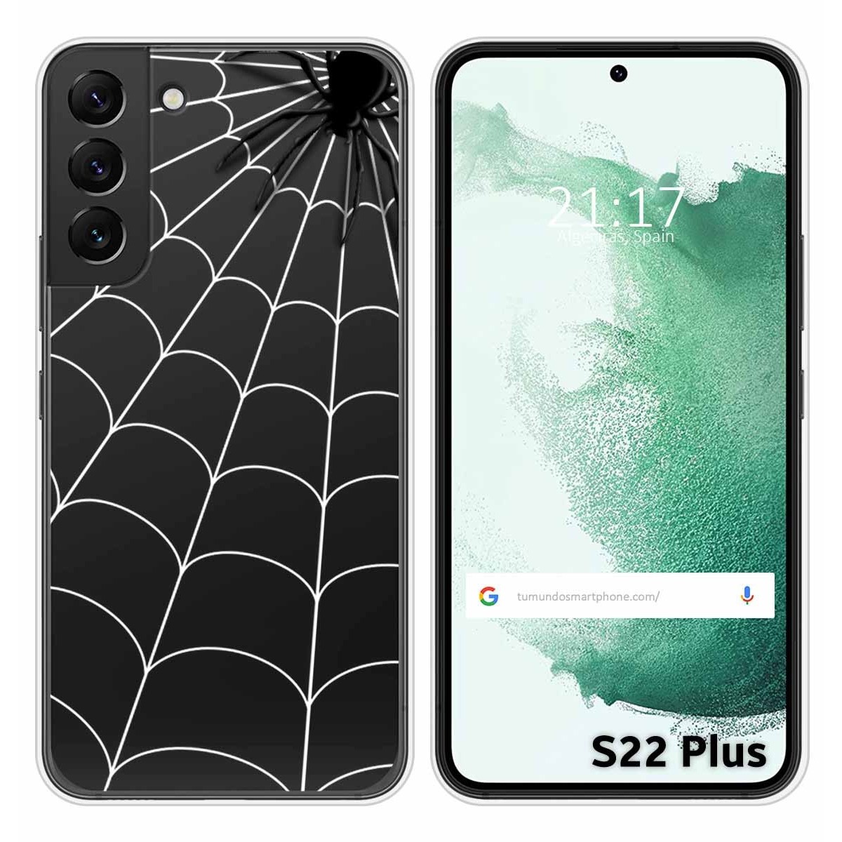 Funda Silicona Transparente para Samsung Galaxy S22 Plus 5G diseño Araña Dibujos