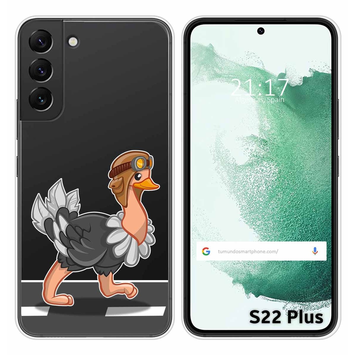 Funda Silicona Transparente para Samsung Galaxy S22 Plus 5G diseño Avestruz Dibujos