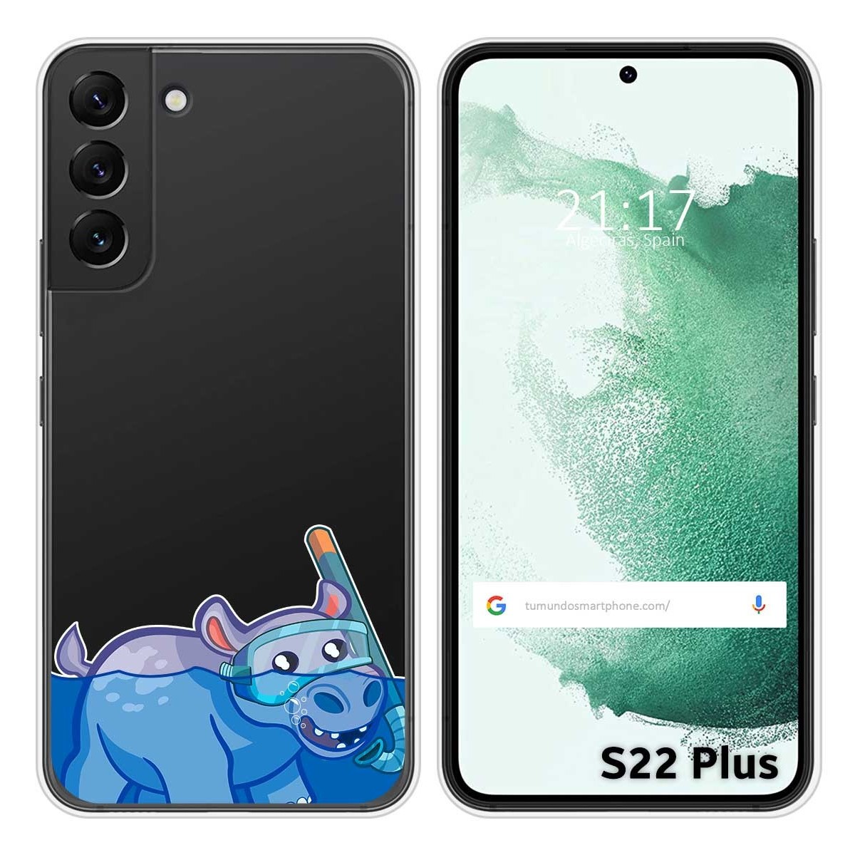 Funda Silicona Transparente para Samsung Galaxy S22 Plus 5G diseño Hipo Dibujos