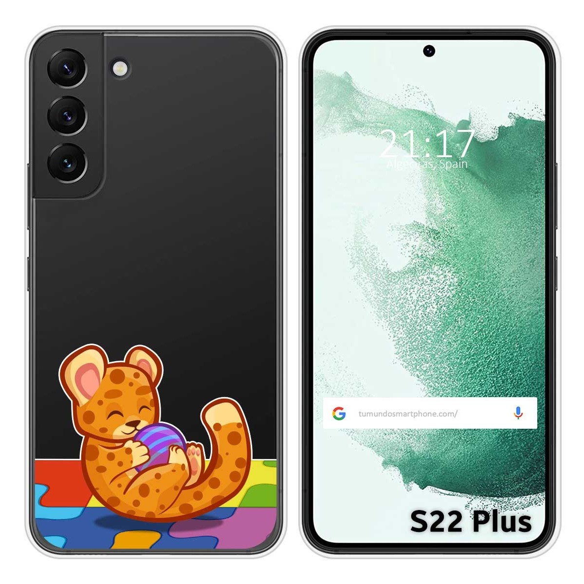 Funda Silicona Transparente para Samsung Galaxy S22 Plus 5G diseño Leopardo Dibujos