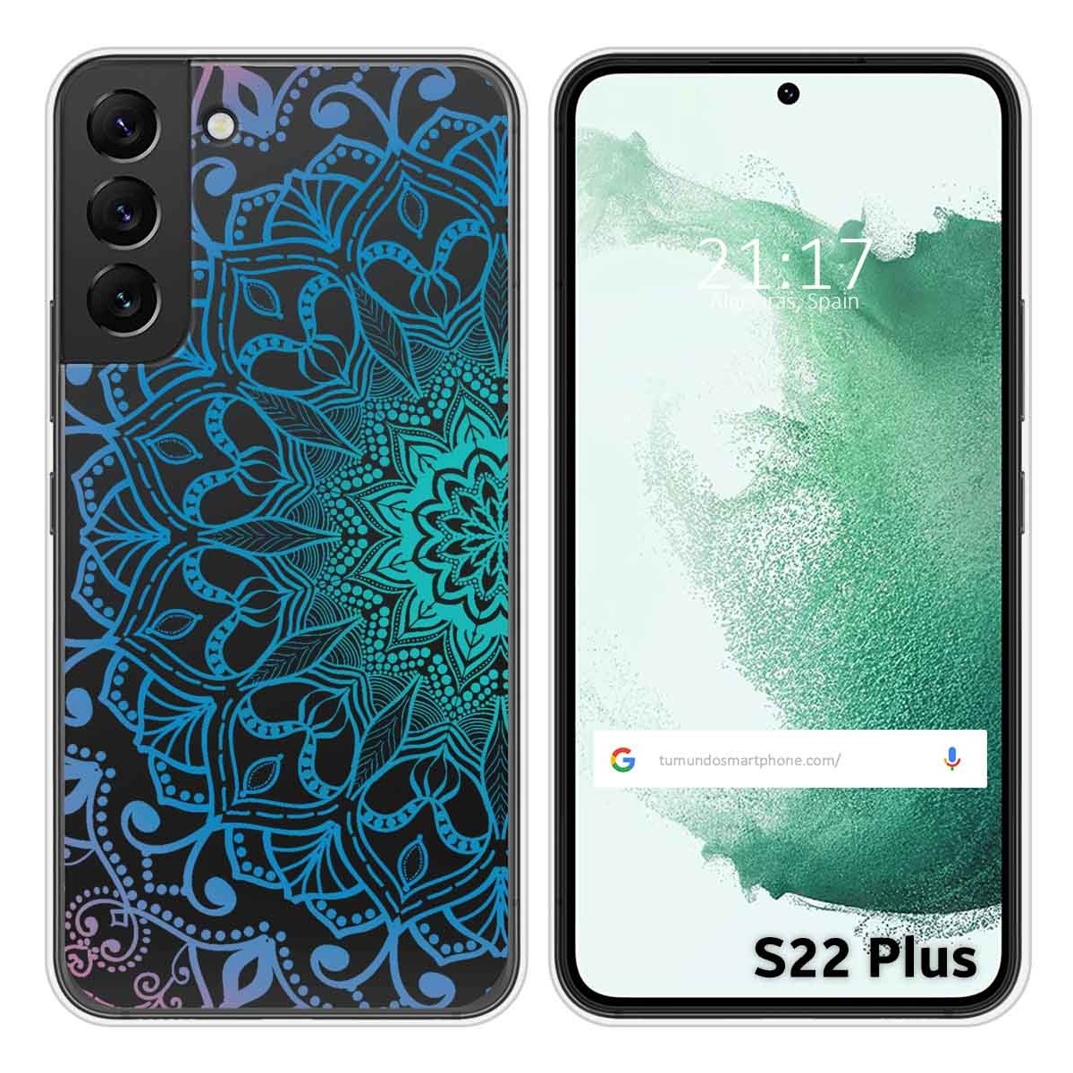 Funda Silicona Transparente para Samsung Galaxy S22 Plus 5G diseño Mandala Dibujos
