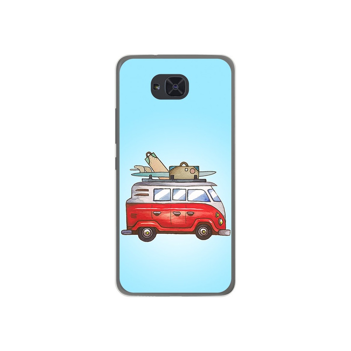 Funda Gel Tpu para Bq Aquaris U2 / U2 Lite Diseño Furgoneta Dibujos
