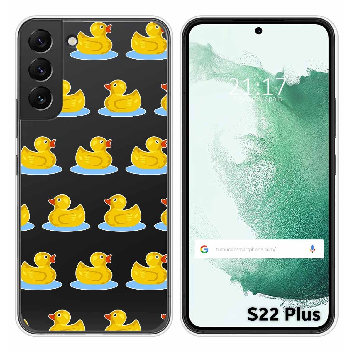 Funda Silicona Transparente para Samsung Galaxy S22 Plus 5G diseño Pato Dibujos