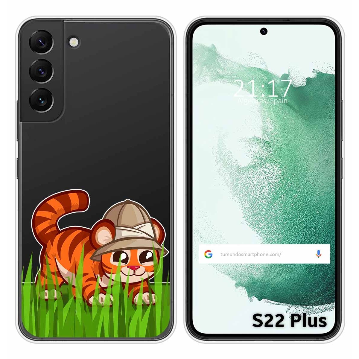 Funda Silicona Transparente para Samsung Galaxy S22 Plus 5G diseño Tigre Dibujos