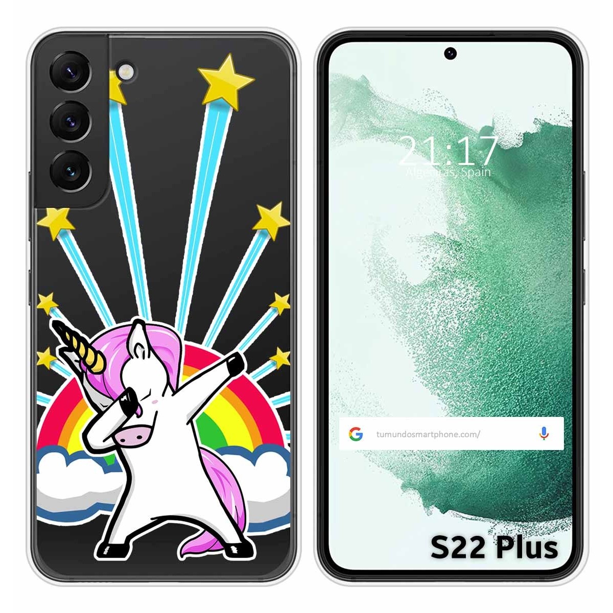 Funda Silicona Transparente para Samsung Galaxy S22 Plus 5G diseño Unicornio Dibujos