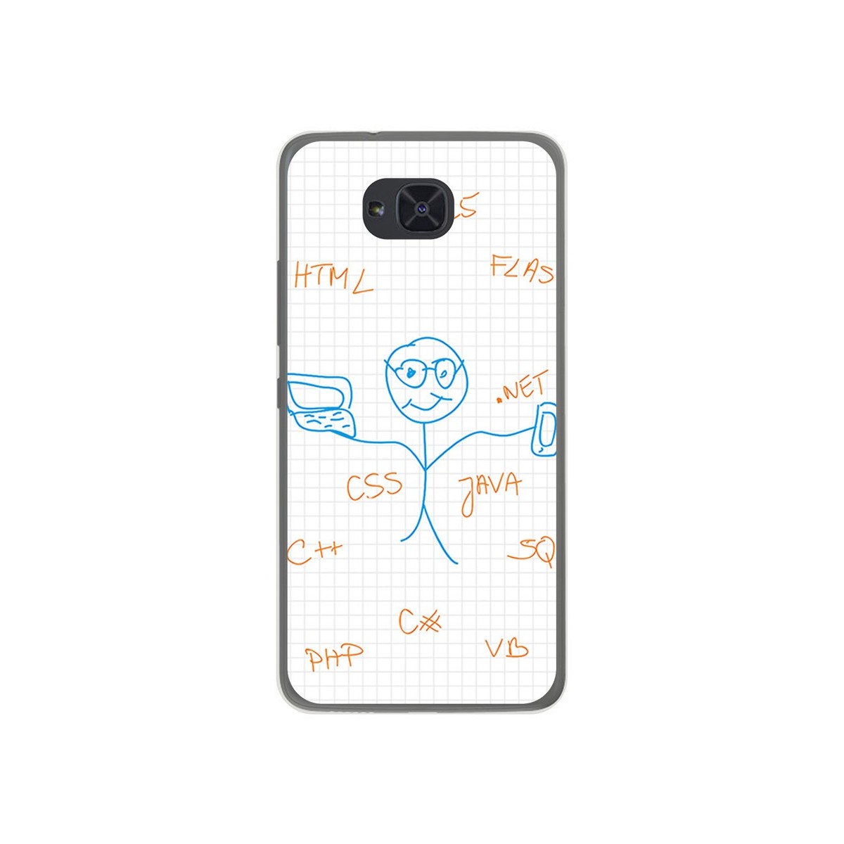 Funda Gel Tpu para Bq Aquaris U2 / U2 Lite Diseño Informatico Dibujos