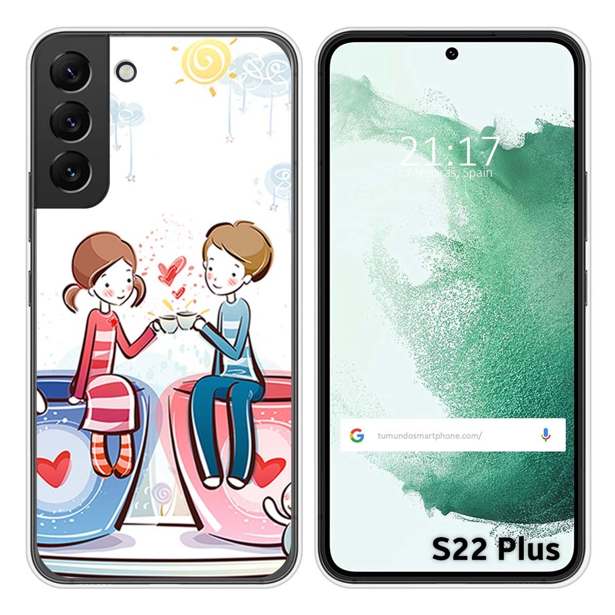 Funda Silicona para Samsung Galaxy S22 Plus 5G diseño Café Dibujos