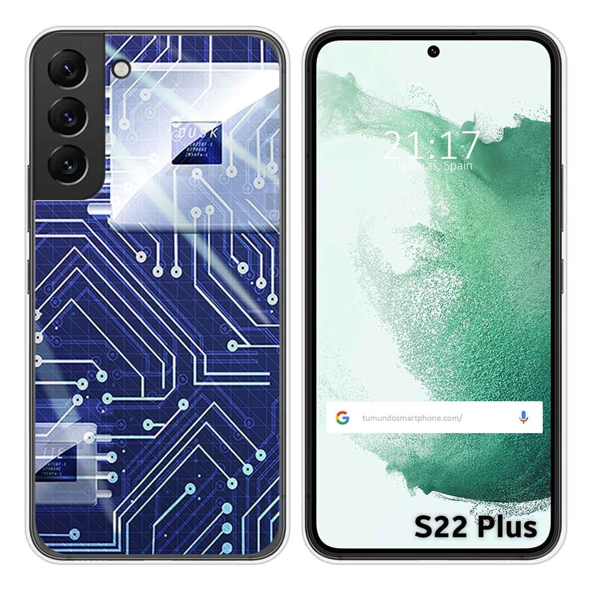 Funda Silicona para Samsung Galaxy S22 Plus 5G diseño Circuito Dibujos