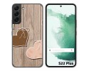 Funda Silicona para Samsung Galaxy S22 Plus 5G diseño Corazones Madera Dibujos