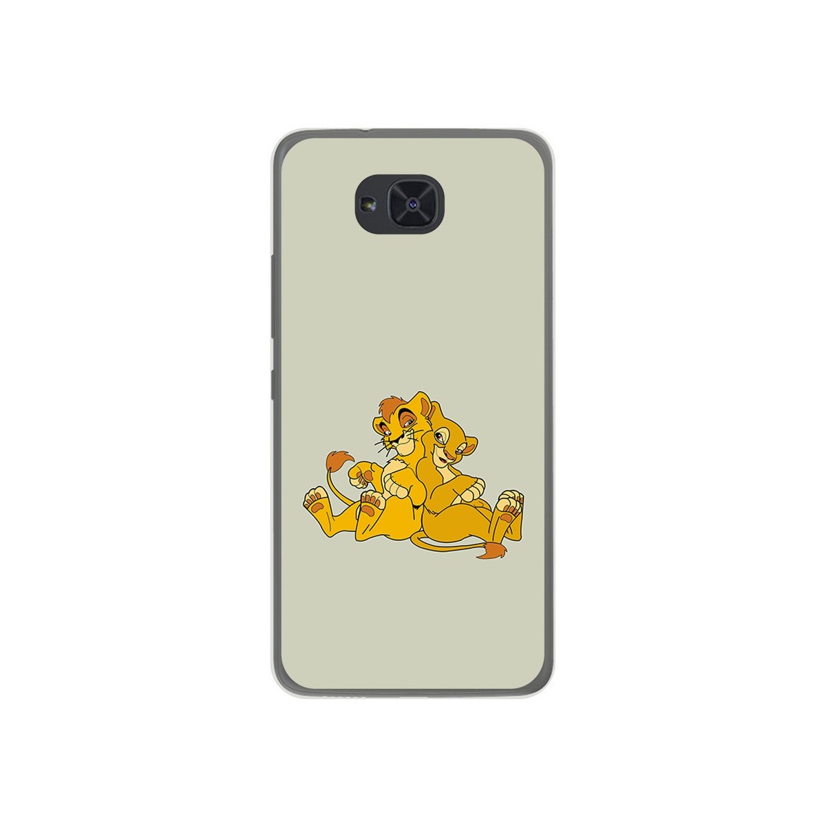 Funda Gel Tpu para Bq Aquaris U2 / U2 Lite Diseño Leones Dibujos
