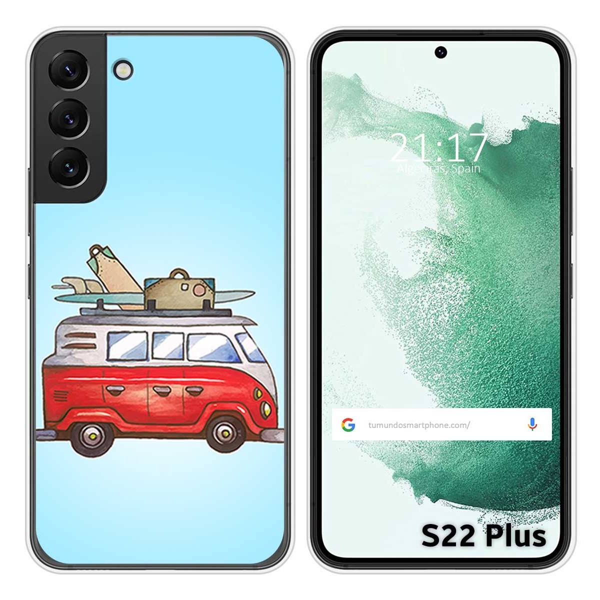 Funda Silicona para Samsung Galaxy S22 Plus 5G diseño Furgoneta Dibujos