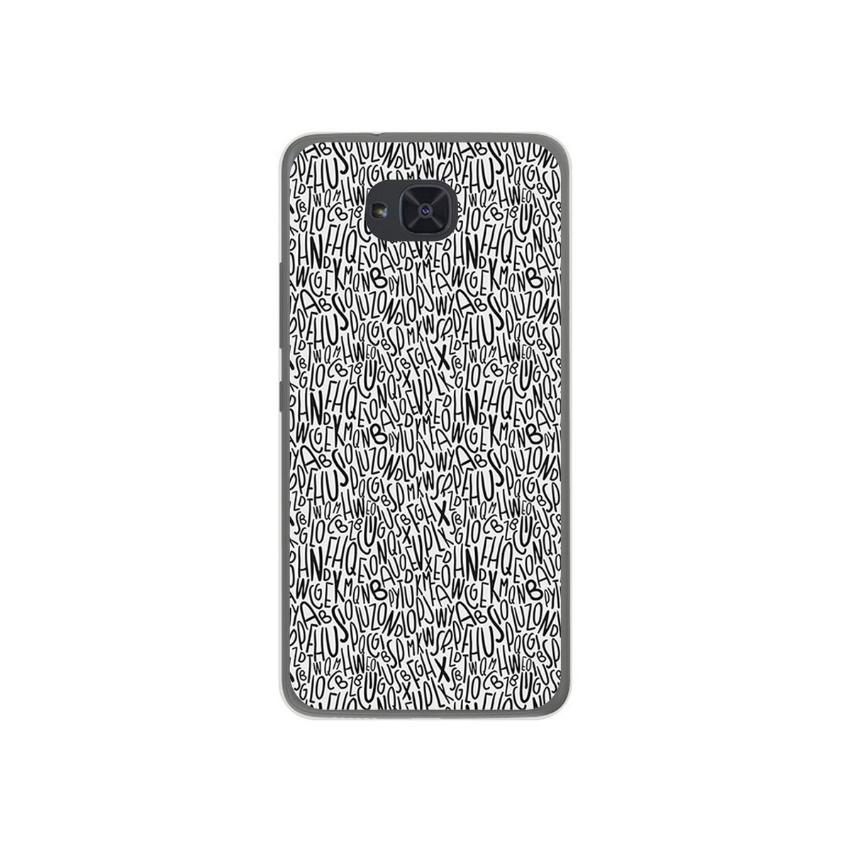 Funda Gel Tpu para Bq Aquaris U2 / U2 Lite Diseño Letras Dibujos