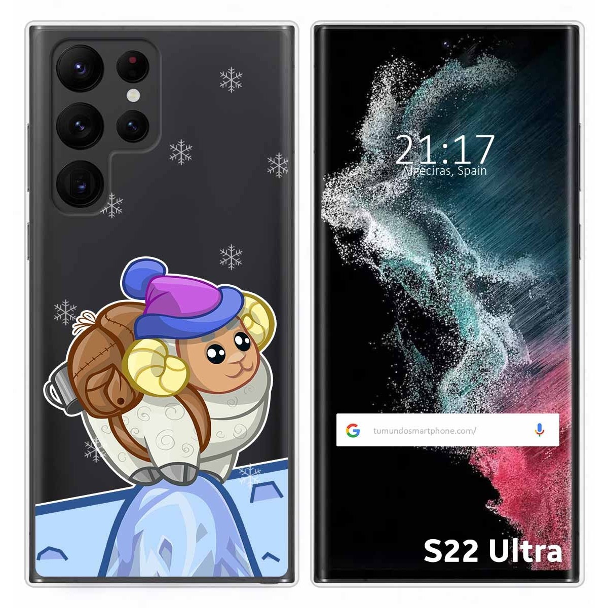 Funda Silicona Transparente para Samsung Galaxy S22 Ultra 5G diseño Cabra Dibujos